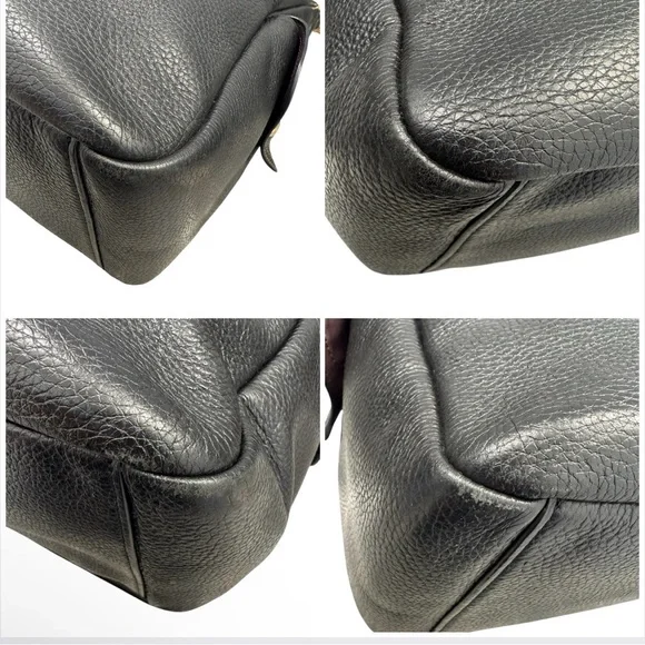 Coach Pennie Black Leather Shoulder Crossbody Gold Hardware 6152 Purse EUC - Picture 5 of 13